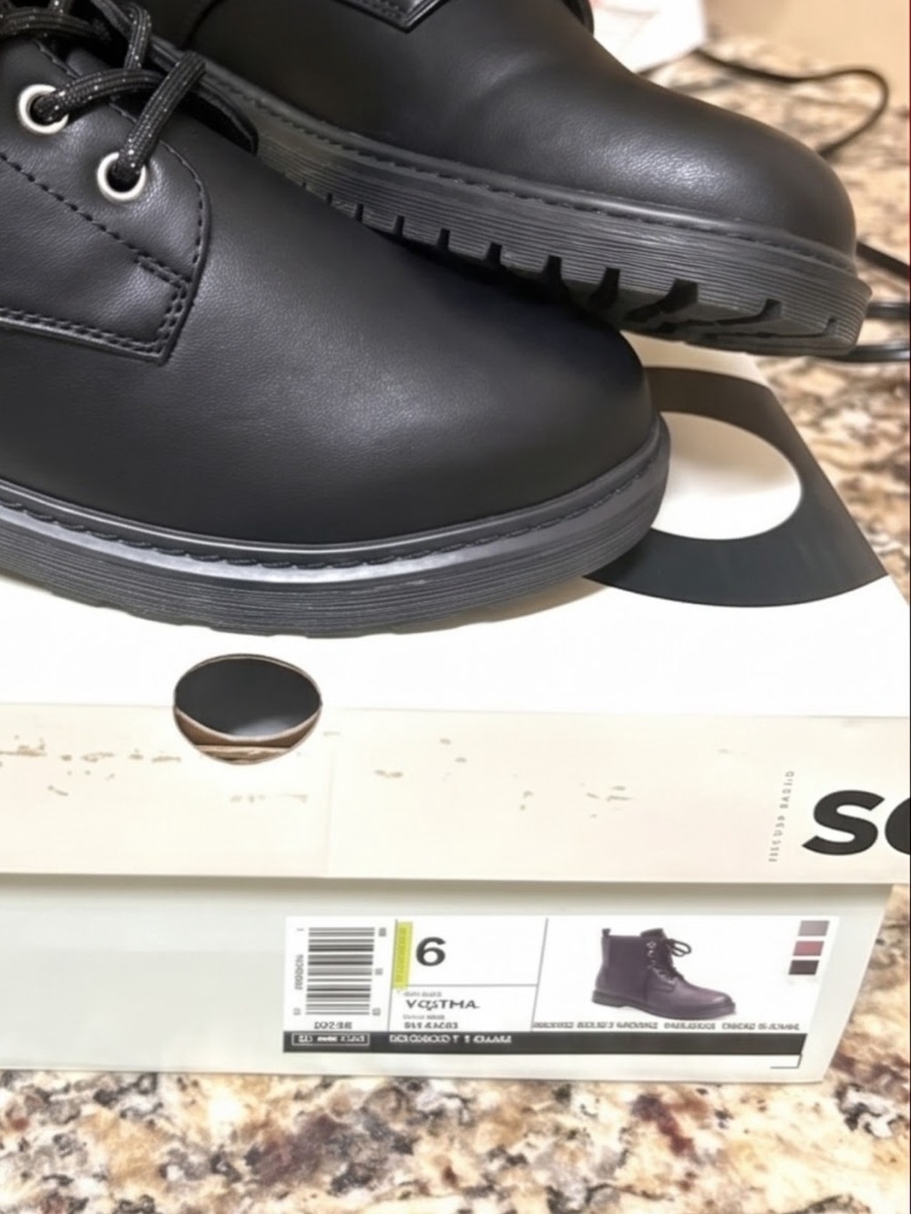 New youth Black Lace-Up Casual Boots